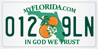 FL license plate 0129LN