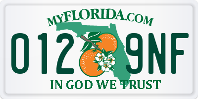 FL license plate 0129NF