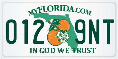 FL license plate 0129NT
