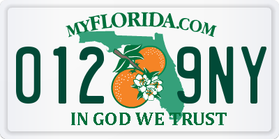 FL license plate 0129NY