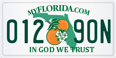 FL license plate 0129ON