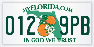 FL license plate 0129PB