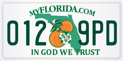 FL license plate 0129PD