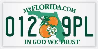 FL license plate 0129PL