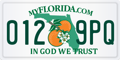 FL license plate 0129PQ