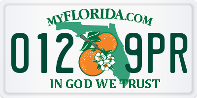 FL license plate 0129PR