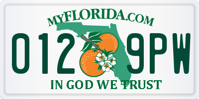 FL license plate 0129PW