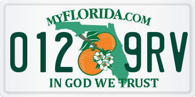 FL license plate 0129RV