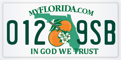 FL license plate 0129SB