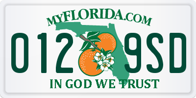 FL license plate 0129SD