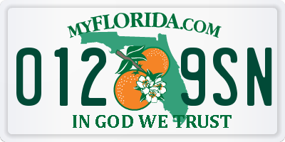 FL license plate 0129SN