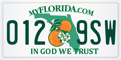 FL license plate 0129SW