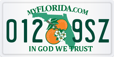 FL license plate 0129SZ