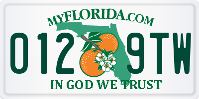 FL license plate 0129TW