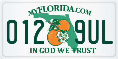 FL license plate 0129UL