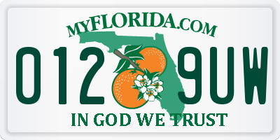 FL license plate 0129UW