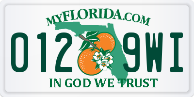 FL license plate 0129WI