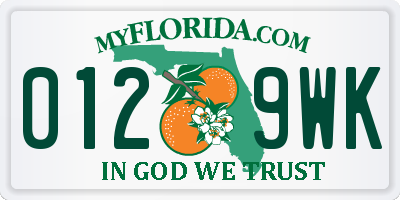 FL license plate 0129WK