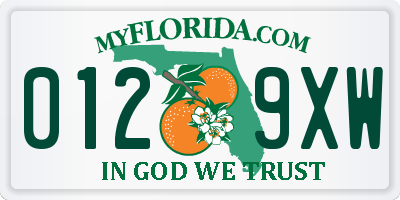 FL license plate 0129XW
