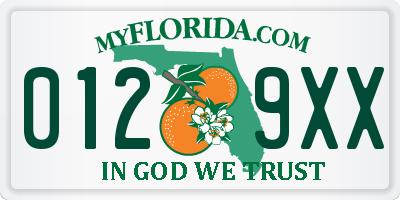 FL license plate 0129XX