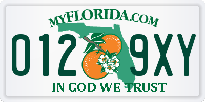 FL license plate 0129XY