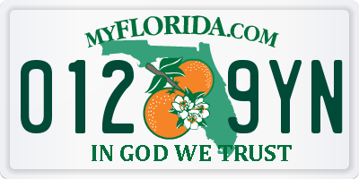 FL license plate 0129YN