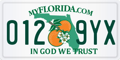 FL license plate 0129YX