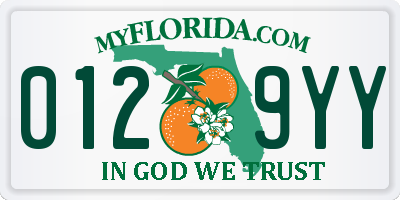 FL license plate 0129YY