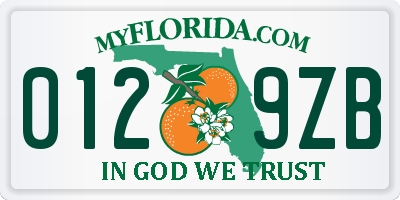 FL license plate 0129ZB