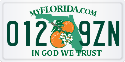 FL license plate 0129ZN