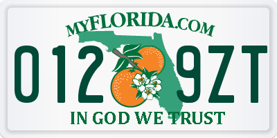 FL license plate 0129ZT
