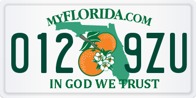 FL license plate 0129ZU