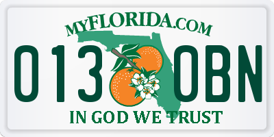FL license plate 0130BN