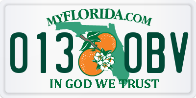 FL license plate 0130BV