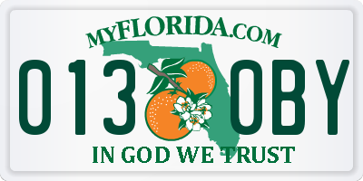 FL license plate 0130BY