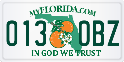 FL license plate 0130BZ