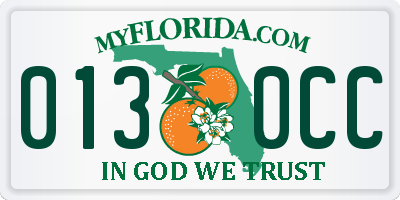 FL license plate 0130CC