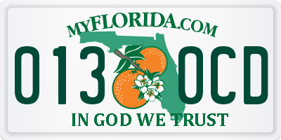 FL license plate 0130CD