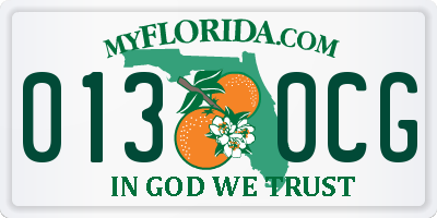 FL license plate 0130CG