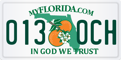 FL license plate 0130CH