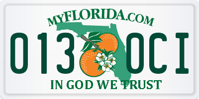FL license plate 0130CI