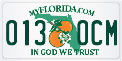 FL license plate 0130CM