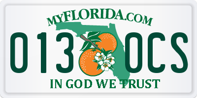FL license plate 0130CS
