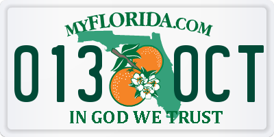 FL license plate 0130CT