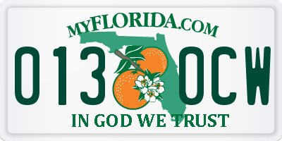 FL license plate 0130CW