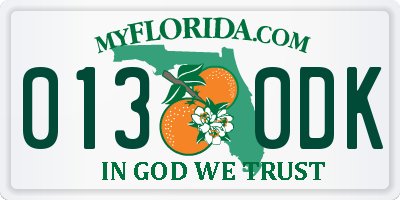 FL license plate 0130DK