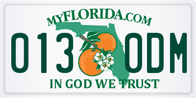 FL license plate 0130DM