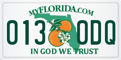 FL license plate 0130DQ