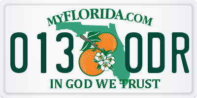 FL license plate 0130DR