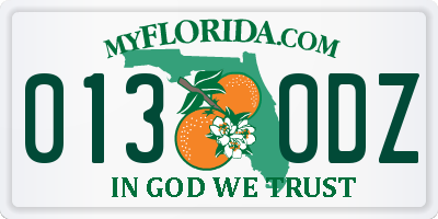 FL license plate 0130DZ
